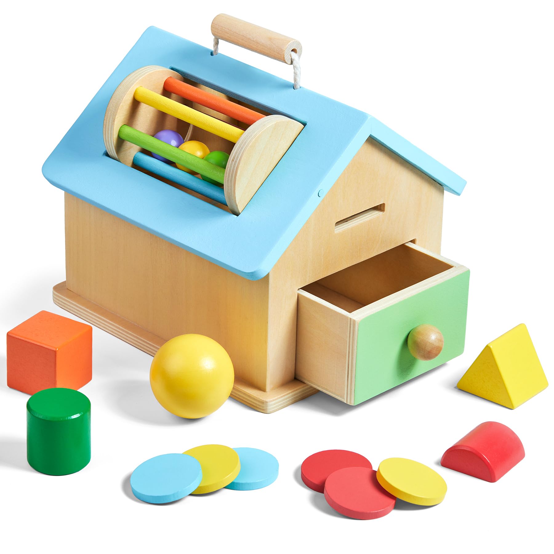 Toywoo Montessori 5-in-1 Holzspielzeug – Lernbox für Kinder ab 1 Jahr
