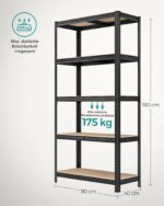 SONGMICS Schwerlastregal 2er Set 40x90x180 cm – 175 kg pro Boden für Lager & Garage – Bild 2
