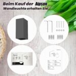 Aipsun 2er Set GU10 Wandleuchten Anthrazit – IP65 wasserdicht für Aussen & Innen – Bild 8