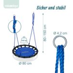 Relaxdays Nestschaukel Ø 80 cm – Hängeschaukel bis 100 kg für Garten & Innenbereich – Bild 3