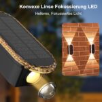 ELLASAY Solar Wandleuchte Aussen 2er-Set – IP65 Wasserdicht mit 3 Lichtfarben für Garten & Fassade – Bild 2