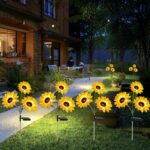 Hqynss Solar-Sonnenblumenleuchten 2er-Set – IP65 Gartenleuchten mit Dämmerungssensor – Bild 5