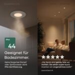 Scandinavian home Lysea 6er Set LED Einbaustrahler 230V Dimmbar – Warmweiss 3000K für Badezimmer – Bild 7