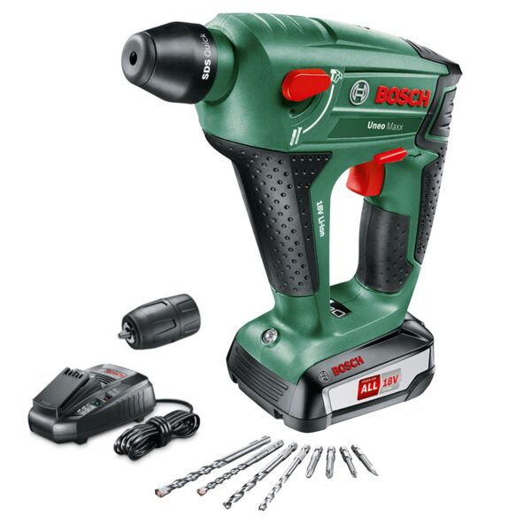 Bosch Akku Bohrhammer Uneo Maxx 18V – Profi-Schlagbohrmaschine mit SDS-Futter & Zubehör