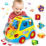 KALOISYHE Musikbus Sortierspielzeug – Lernspielzeug mit Tierblöcken für Kleinkinder ab 1 Jahr