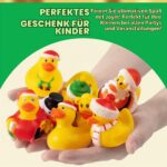 JOYIN 12er Set Weihnachts-Badeenten – Quietschenten mit festlichem Design für Kinder – Bild 6