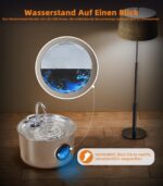UPAWPIA 3.2L Katzenbrunnen Edelstahl mit 8 Filtern – Ultra leise Trinkbrunnen für Katzen – Bild 6