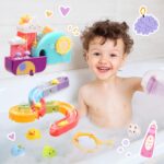 CUTE STONE Baby Badespielzeug-Set – Interaktive Wasserrutsche & Fischernetz für Kleinkinder – Bild 2