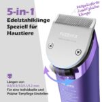 FuzzyFix Hundeschermaschine Profi – 5in1 Klinge & 8 Metall-Aufsteckkämme für Hunde, Katzen, Pferde – Bild 4