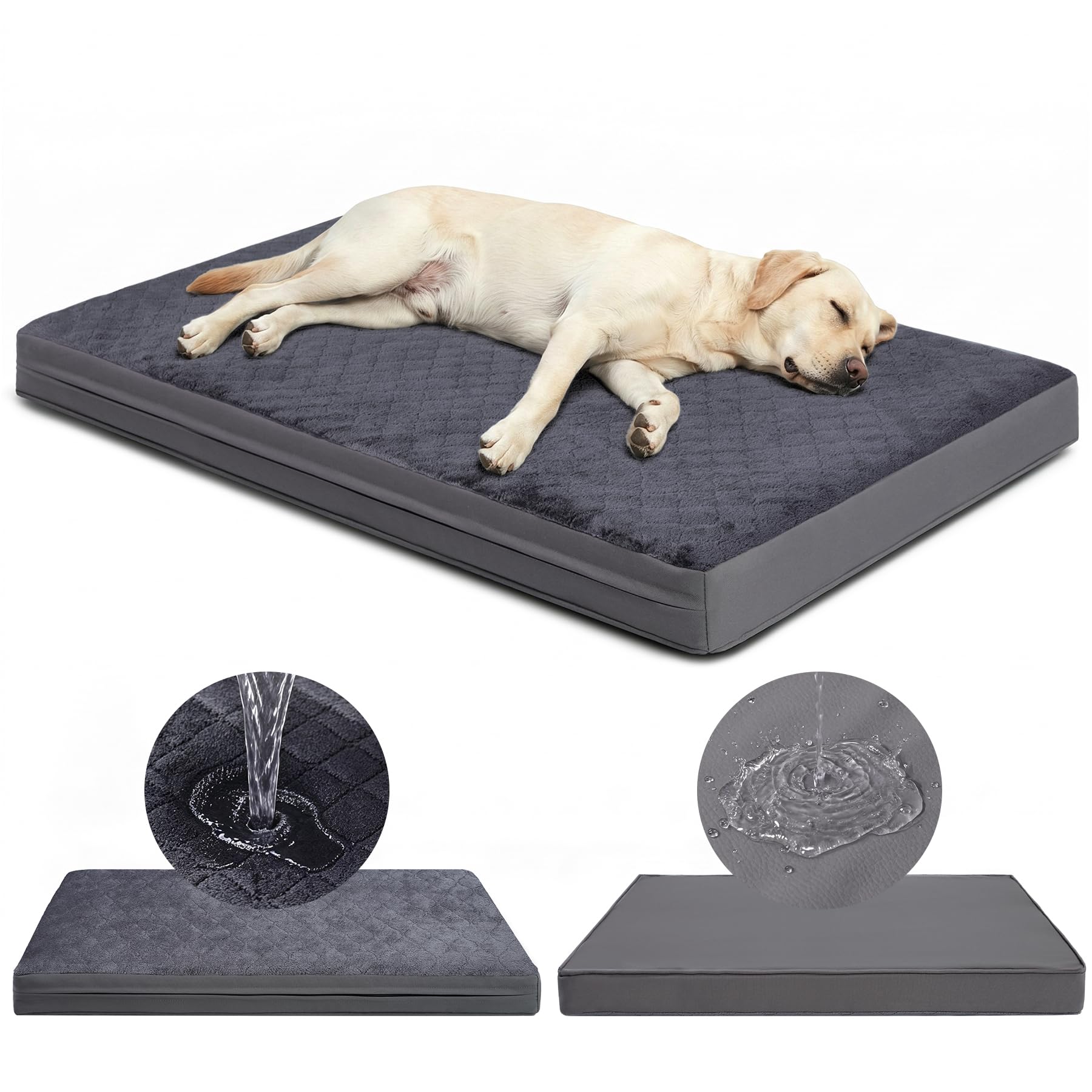 Favodormir Orthopädisches Hundebett XXL 119x73cm – Wasserdicht & Waschbar für Grosse Hunde