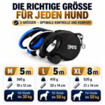 CORTES PETS Rollleine 8M für Hunde bis 50 kg – Ausziehbar mit Kotbeutelhalter & Soft-Grip – Bild 9