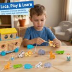 Holz Noahs Arche Montessori Spielzeug – Stapeln & Ziehen für Kleinkinder ab 1 Jahr – Bild 7