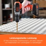 BLACK+DECKER 18V Akku-Bohrschrauber BCD001C1-QW – 37 Nm für Heimwerker – Bild 6