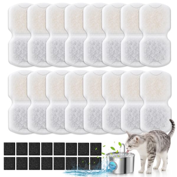 puiaxod Katzenbrunnen Filter 32er Set – Ersatzfilter für Gigiotohun Wasserspender
