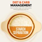Firgi Mikrowellen-Reiskocher Low Carb 2-3 Tassen – Platin-Silikon Reiskocher Cremeweiss – Bild 3