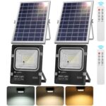 Aigostar Solar LED Strahler 50W mit Fernbedienung – Dimmbar, 3 Farbtemperaturen, IP66