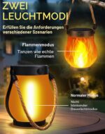 OKESYO Solar Laterne mit Flammeneffekt – 2er Set Campinglampe für Garten & Terrasse – Bild 4