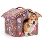 Nobleza Hundehütte 53x50x43cm – Winterfeste Hundehöhle mit abnehmbarer Matratze für Hunde & Katzen