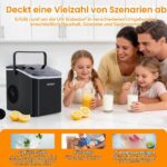 GUIVACI Eiswürfelmaschine mit Selbstreinigung – 12 kg/24h, tragbar mit Griff – Bild 3