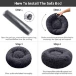 TOHDNC Rundes Haustierbett 60 cm – Flauschiges Plüsch Donut Katzenbett für Katzen & Hunde – Bild 5