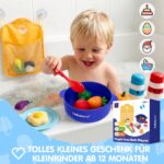 Hahaland Badewannenspielzeug Kochset 15-teilig – Farbwechsel Gemüse für Babys ab 12 Monaten – Bild 9