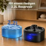 Nenozi Katzenbrunnen 2.2L mit LED-Anzeige – Automatischer Wasserbrunnen für Katzen & Hunde – Bild 2