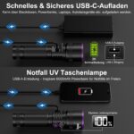 Shadowhawk 365nm UV Taschenlampe 30W – Professionelle Schwarzlichtlampe mit LCD-Display – Bild 5