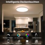 2er Set LED Deckenleuchte 24W Ø30cm mit RGB & CCT 3000-6500K – Smarte Steuerung für Schlafzimmer, Wohnzimmer & Küche – Bild 2