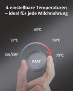 HEYVALUE Flaschenzubereiter – Warmwasser in 25 Sekunden mit 4 Temperaturstufen & Nachtlicht – Bild 7