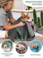 Bibykivn Hundebademantel Grösse S – Schnelltrocknend aus Mikrofaser mit Klettverschluss & Hut – Bild 6