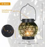 4er Set Orientalische Solarlaterne mit Diamantmuster – IP65 wasserdicht für Garten & Terrasse – Bild 7