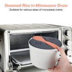 RUCUDIM Mikrowellen-Reistopf 2L – Dampfgarer-Set mit Antihaft-Beschichtung für Reis & Gemüse – Bild 4