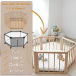 Totsy Baby Laufgittereinlage 6-eckig 115 x 100 cm – Schaumstoffmatratze mit abnehmbarem Bezug – Bild 5