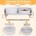 PTOBER Antischlingnapf Hund Keramik erhöht – Doppel-Futternapf für gesundes Fressen – Bild 2