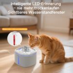 AIAUON Katzenbrunnen 2,5L mit 2 Filtern – Ultraleise Pumpe & LED-Wasserstandsfenster – Bild 3