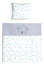 Amilian Kinderbettwäsche 80x80 – Baumwoll-Set mit Reissverschluss für Babys