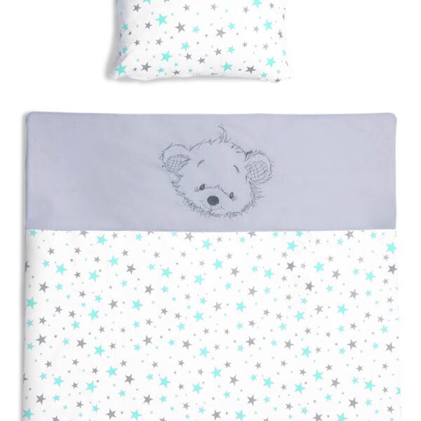 Amilian Kinderbettwäsche 80x80 – Baumwoll-Set mit Reissverschluss für Babys