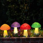 Homeleo 8er Set Pilz Solarleuchten mit Cracked Style – Farbwechsel Gartendeko für aussen – Bild 7