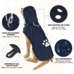 BiPawTi Hunderegenmantel Grösse L – Wasserdicht mit reflektierender Kapuze für grosse Hunde – Bild 2