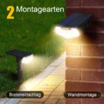 SUNNMO Solarstrahler 32 LED mit 3 Helligkeitsstufen – IP65 Gartenbeleuchtung, 2er Set – Bild 4