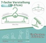 Anstore Mitwachsende Kinderkleiderbügel 20er Set – Verstellbar & Rutschfest in Grün – Bild 3