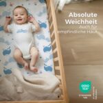 Dreamzie 3er Set Baby Spannbettlaken 55x90 cm + Matratzenschoner – 100% Baumwolle OEKO-TEX – Bild 6