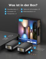 Govee UpDown Outdoor Wandleuchte 1400lm RGBICWW – smarte Aussenbeleuchtung 2er Set IP66 – Bild 9