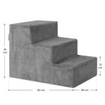 Juskys Hundetreppe 36 cm – Gelenkschonende Haustierrampe mit 3 Stufen & waschbarem Plüsch – Bild 7