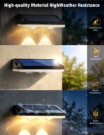 VIIIVA 6er Set Solar Wandleuchten RGB – 13 Lichtmodi, IP65 wasserdicht für Garten & Terrasse – Bild 6