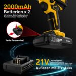 Sundpey 21V Akkuschrauber Set mit 2×2.0Ah Akkus & 45 Nm – Profi-Bohrschrauber für DIY – Bild 5