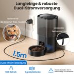 Evoliq 3L Automatischer Katzenfutterspender & 2,5L Wasserbrunnen – WiFi-App-gesteuert für bis zu 10 Mahlzeiten täglich – Bild 3
