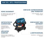 Bosch Professional GAS 35 L SFC+ Nass-/Trockensauger – 1200 W Saugturbine – Bild 2