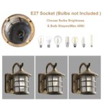 SUZNIU Vintage Wandleuchte Aussen Braun – IP44 Aluminium Aussenlampe E27 für Garten & Terrasse – Bild 5