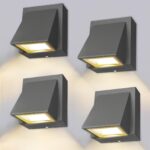 BENMA 8W LED Wandlampe 4er Set – IP65 Innen/Außen, Warmweiß 3000K, Grau